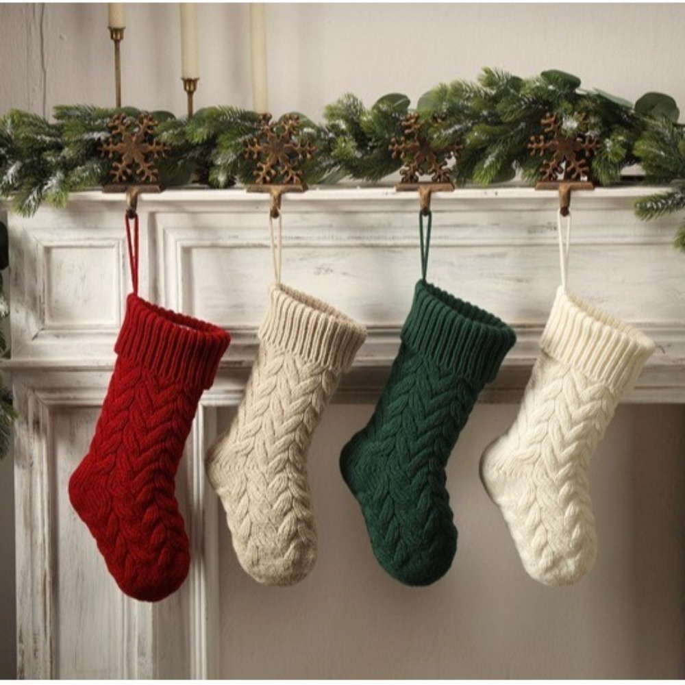 Christmas Stocking Hanging - 니트 크리스마스 양말 푹신하고 부드러운 장식품