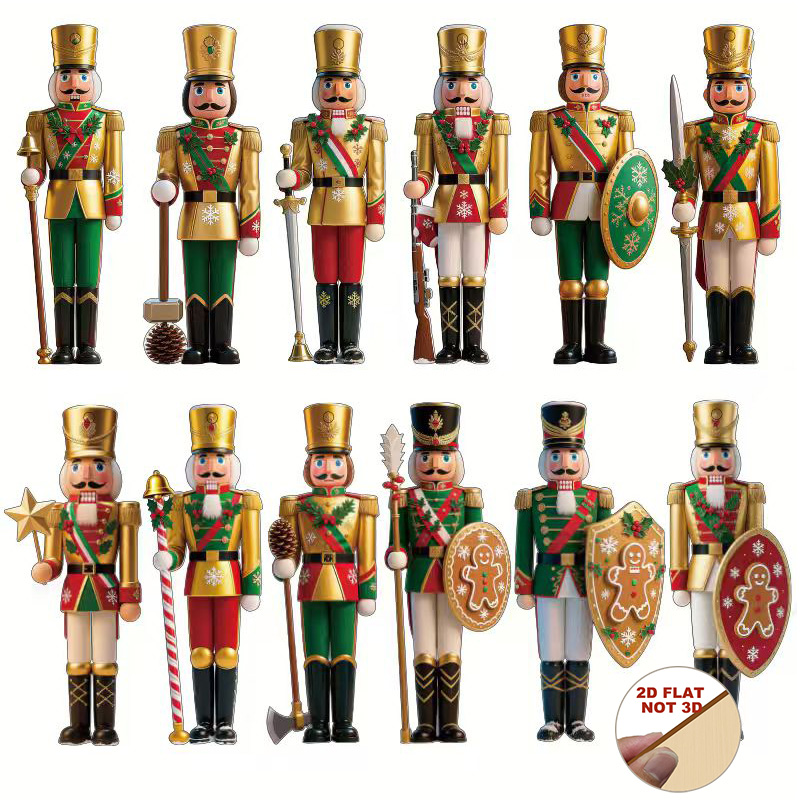 Nutcracker Figurine - 2D 평면형 12개 나무 호두까기 인형