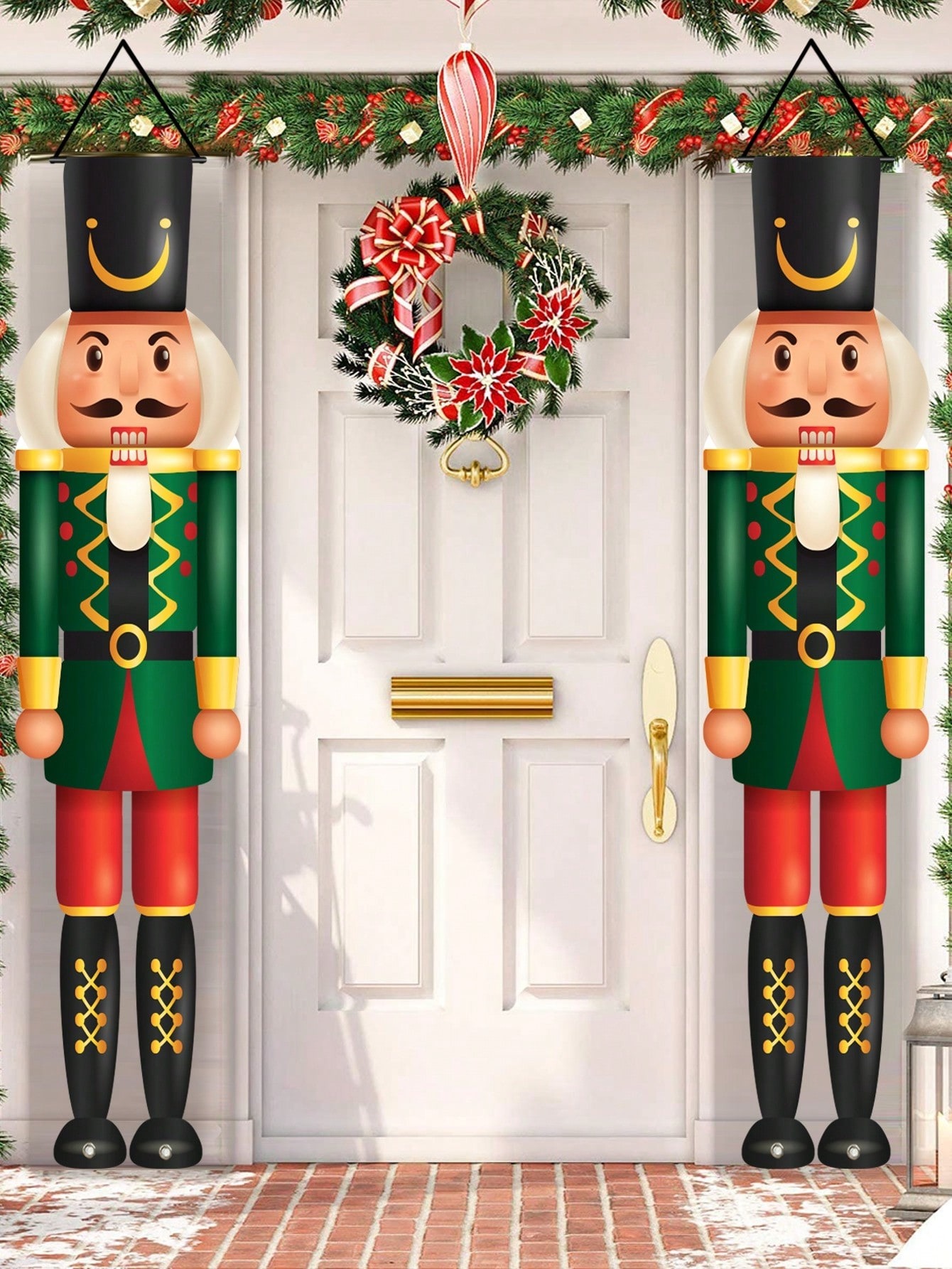 Nutcracker Figurine - 크리스마스 현관 배너 호두까기 인형 인물