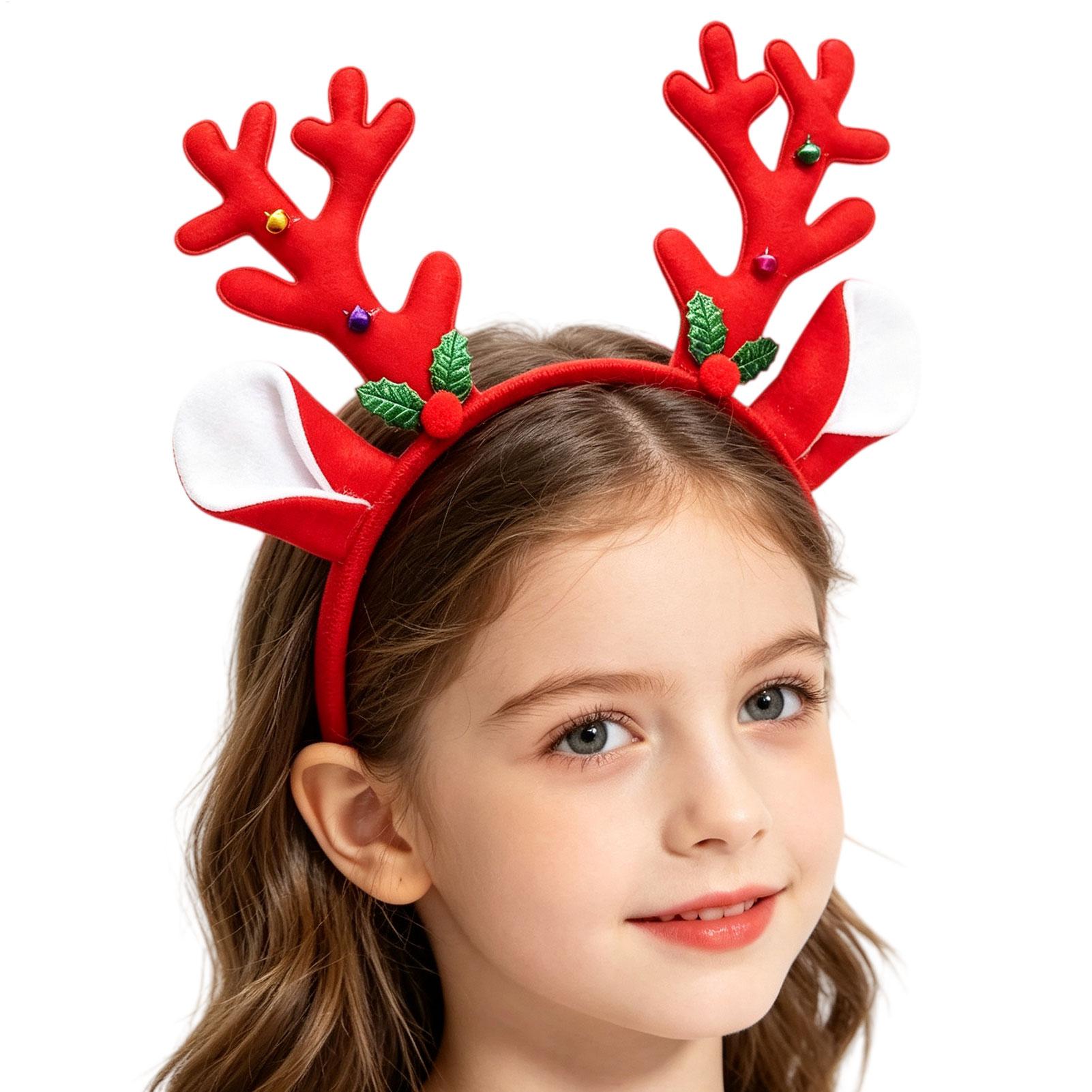 Reindeer Antlers Headband - 크리스마스 장식용 뿔 머리띠, 파티용, 의상용,