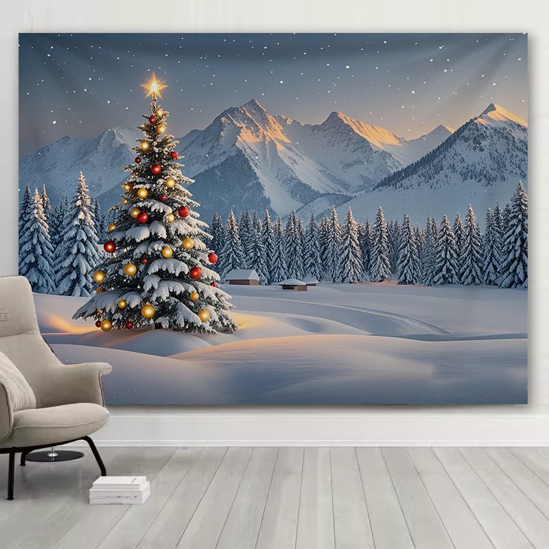 Christmas Tree Artificial - VIKAMA 눈 덮인 산, 크리스마스 트리,