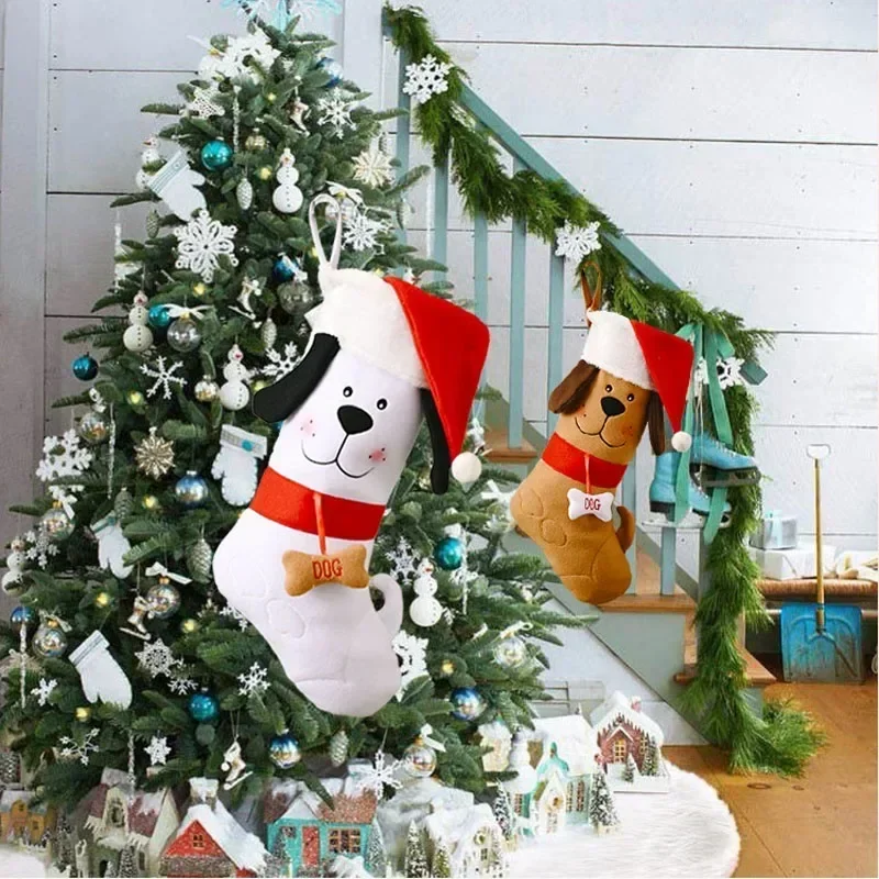 개 뼈 모양 크리스마스 스타킹, 크리스마스 선물 가방, - Christmas Stocking Hanging 리뷰 및 가격