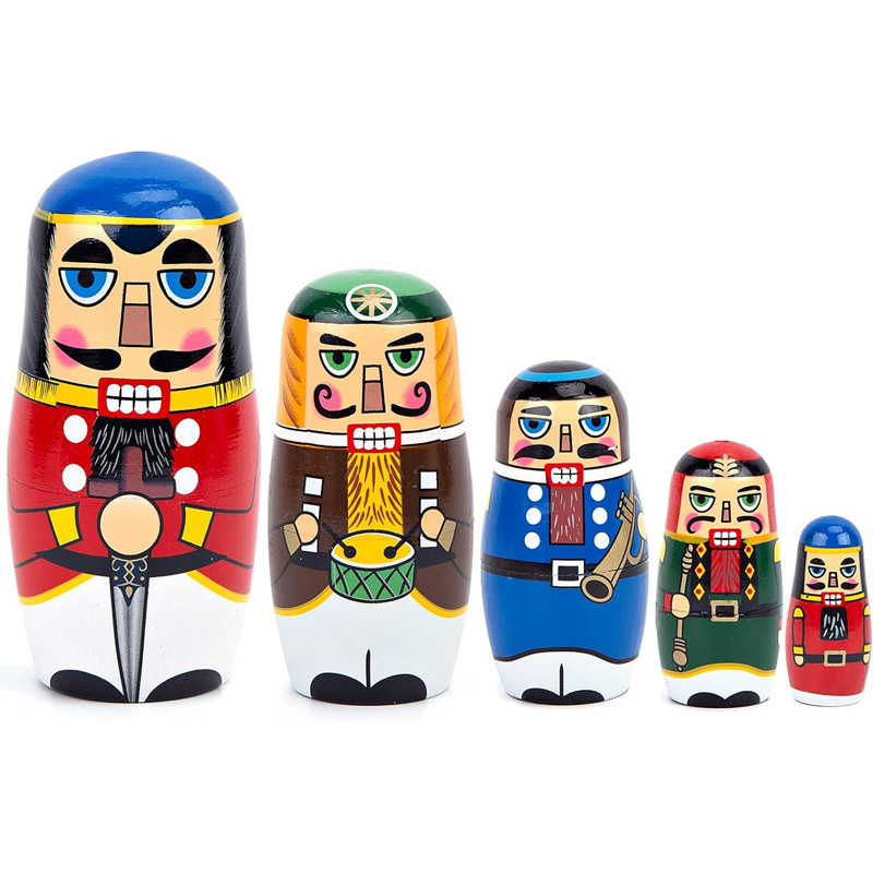 러시아 호두까기 인형 5개 세트 - 수제 나무 크리스마 - Nutcracker Figurine 리뷰 및 가격