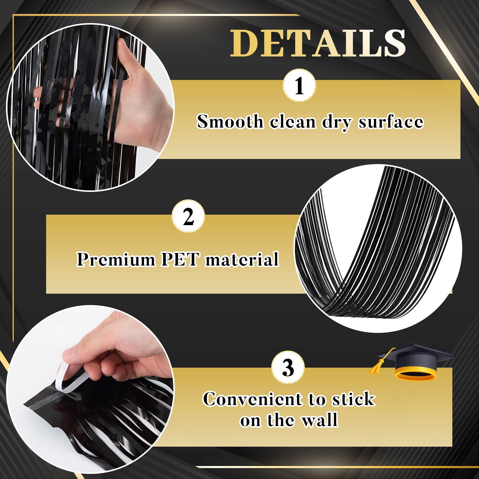 4 PCS 블랙 반짝이 프린지 천장 커튼, 할로윈 고딕 - Tinsel Garland Decoration 리뷰 및 가격