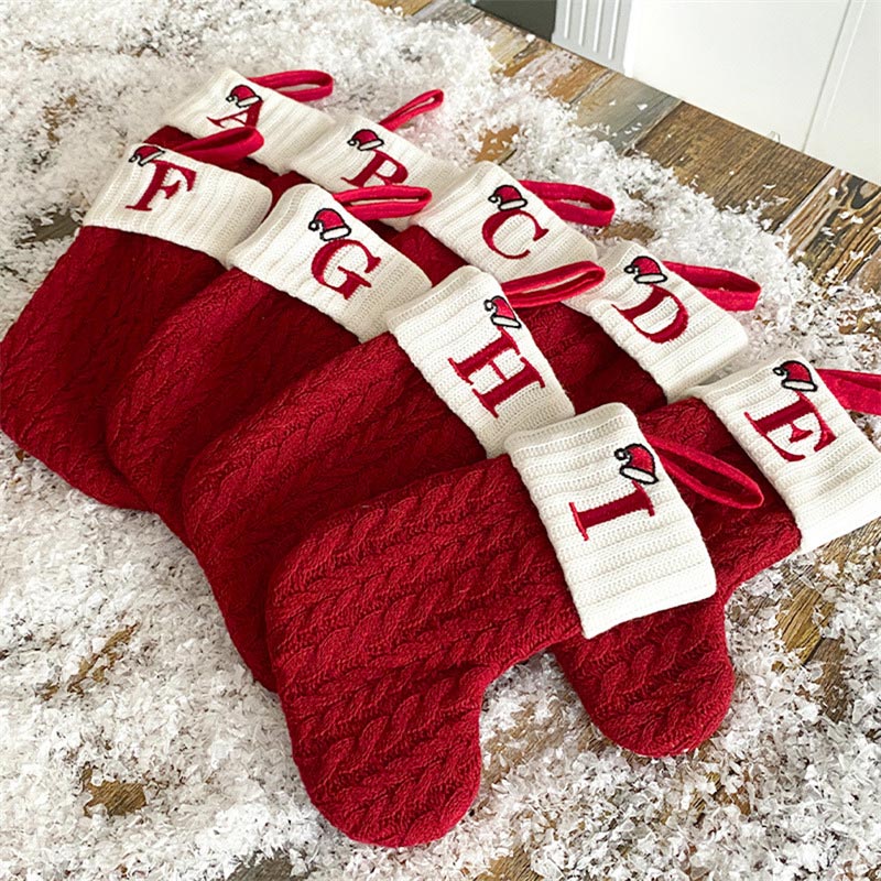 크리스마스 양말 뜨개질 눈송이 글자 양말 크리스마스 장 - Christmas Stocking Hanging 리뷰 및 가격