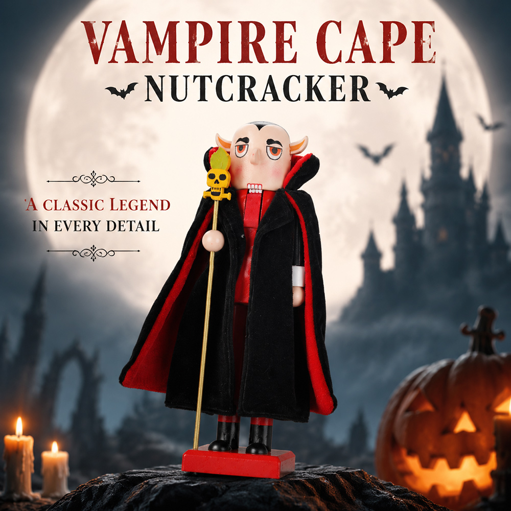 할로윈 원목 호두까기 인형 해골 마녀 호박 검은 고양이 - Nutcracker Figurine 리뷰 및 가격