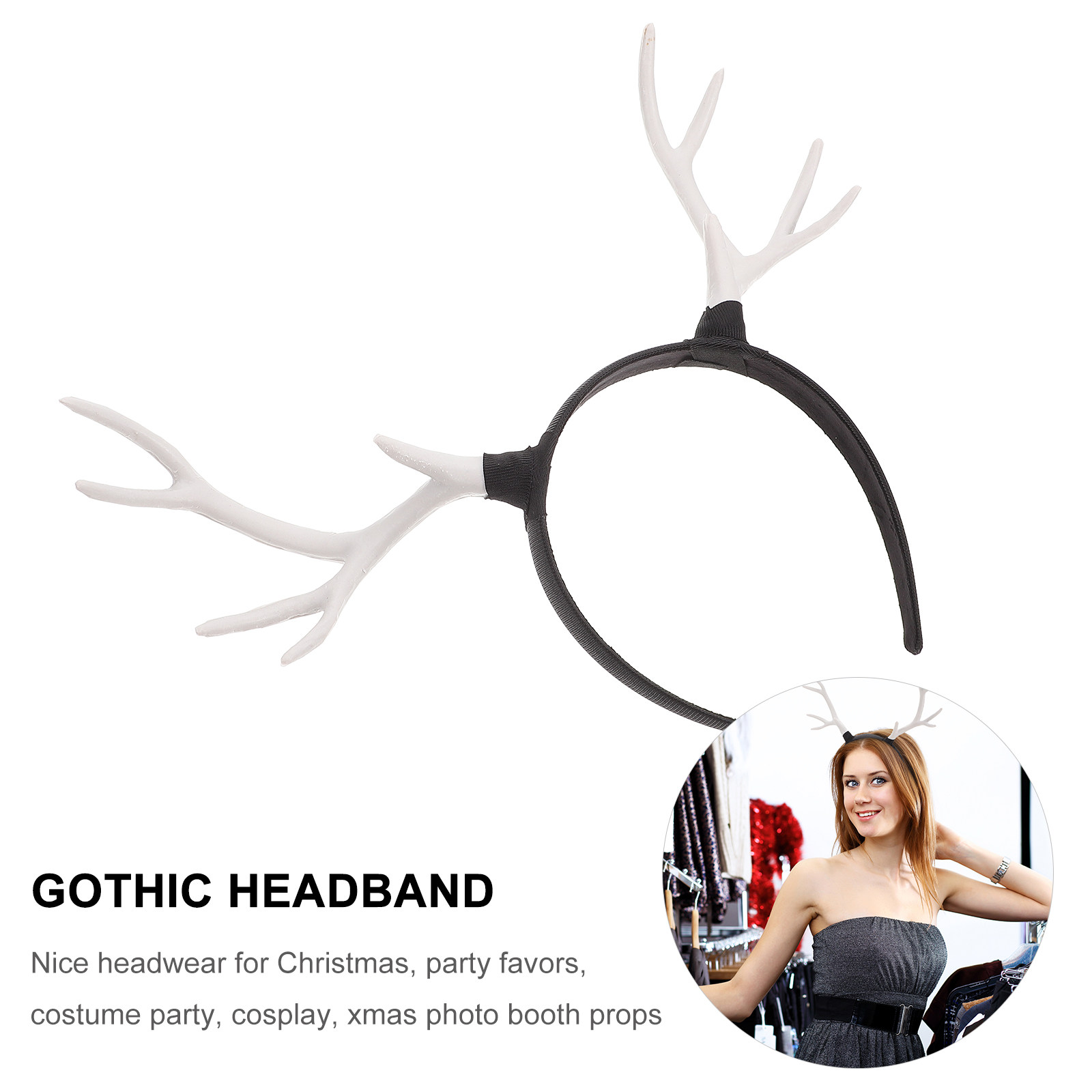 귀여운 사슴 뿔 모양의 크리스마스 헤어밴드 1개, 여성 - Reindeer Antlers Headband 리뷰 및 가격