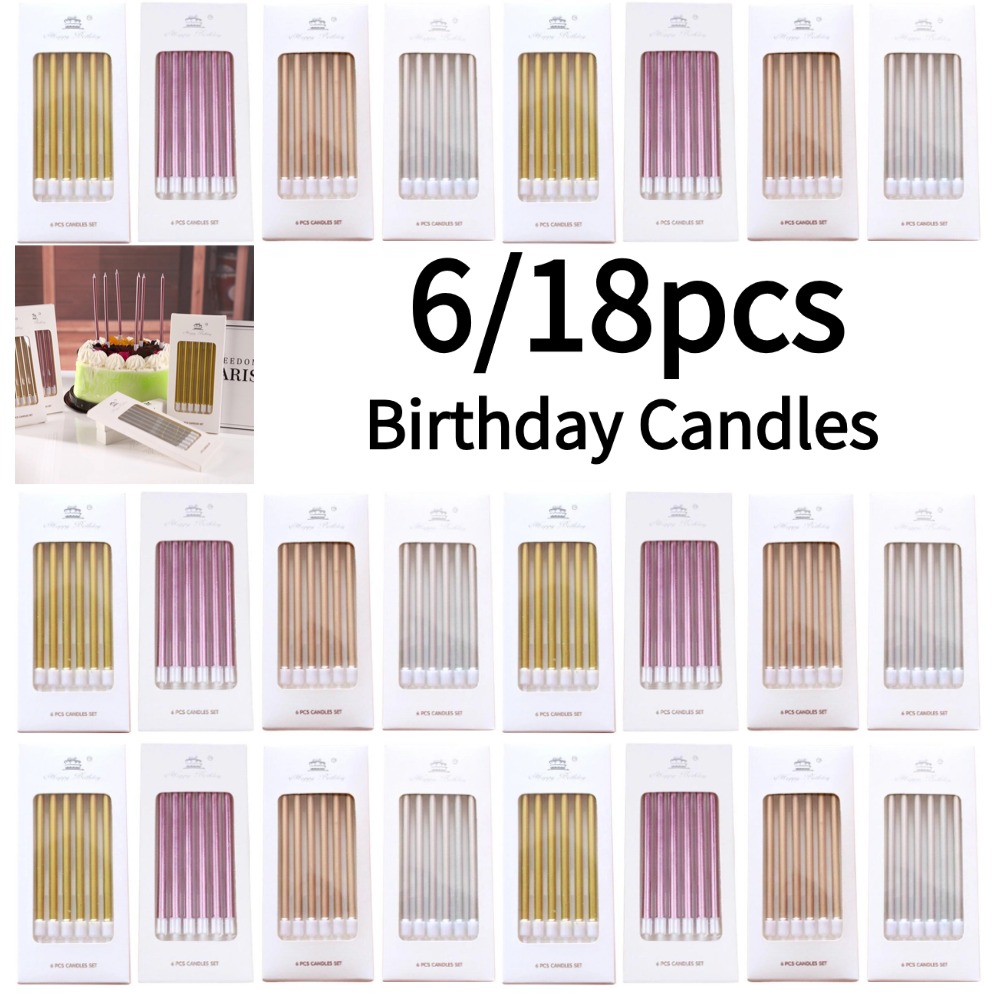 6/18개 메탈 골드 실버 생일 캔들 DIY 컬러풀 케 - Holiday Candle Set 리뷰 및 가격