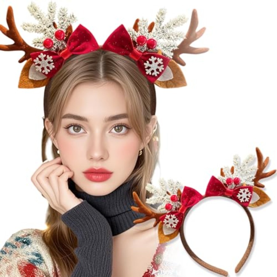 여성용 귀여운 크리스마스 헤어밴드, 순록 뿔 모양 헤어 - Reindeer Antlers Headband 리뷰 및 가격
