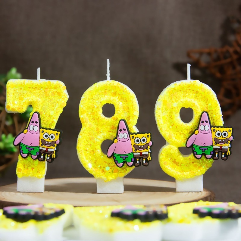 스폰지밥 디지털 숫자 케이크 캔들 생일 및 기념일 장식 - Holiday Candle Set 리뷰 및 가격