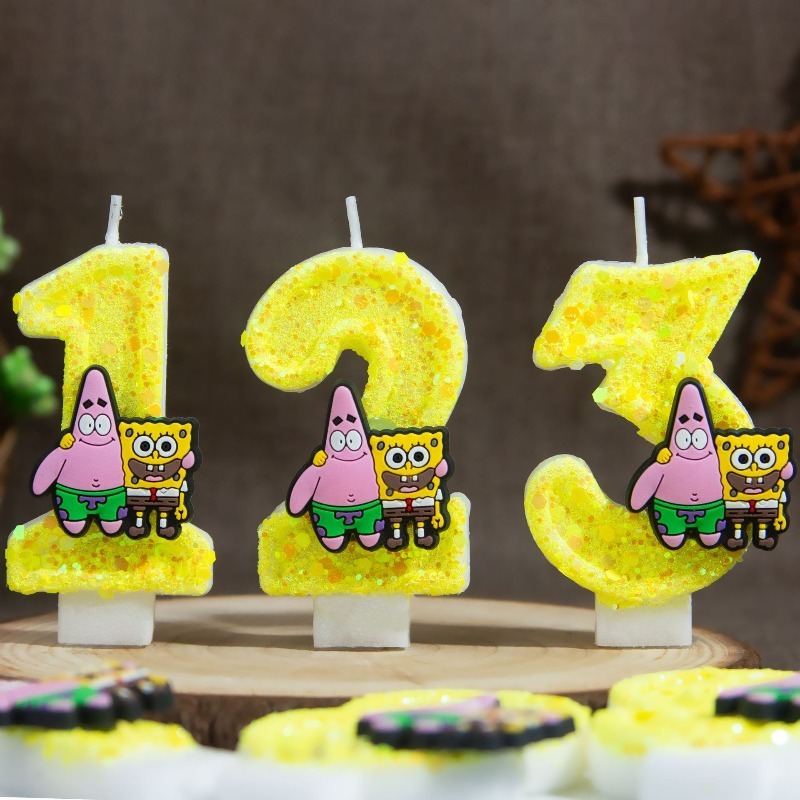 스폰지밥 디지털 숫자 케이크 캔들 생일 및 기념일 장식 - Holiday Candle Set 리뷰 및 가격
