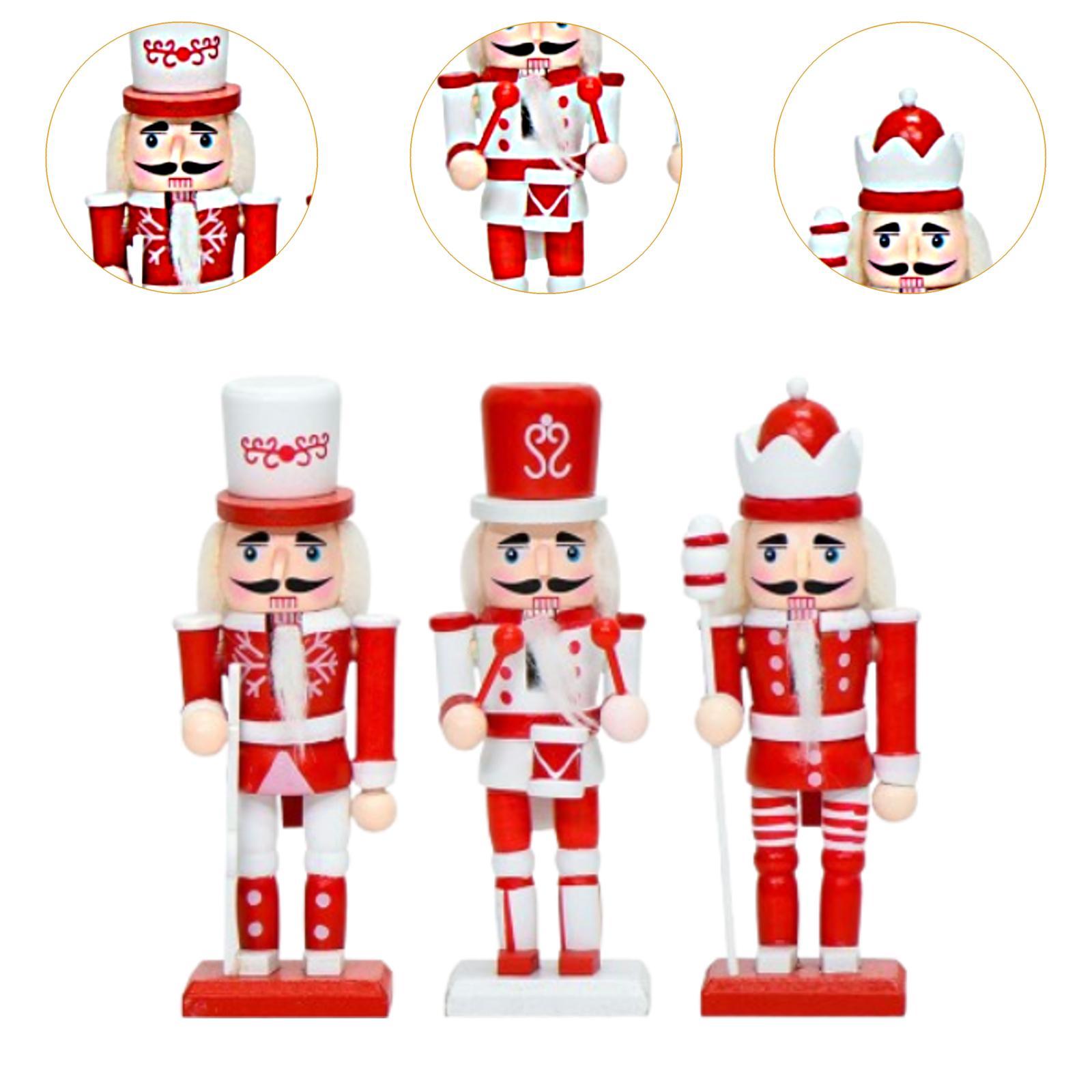 3개 세트의 나무 호두까기 인형 장식품, 크리스마스 장 - Nutcracker Figurine 리뷰 및 가격