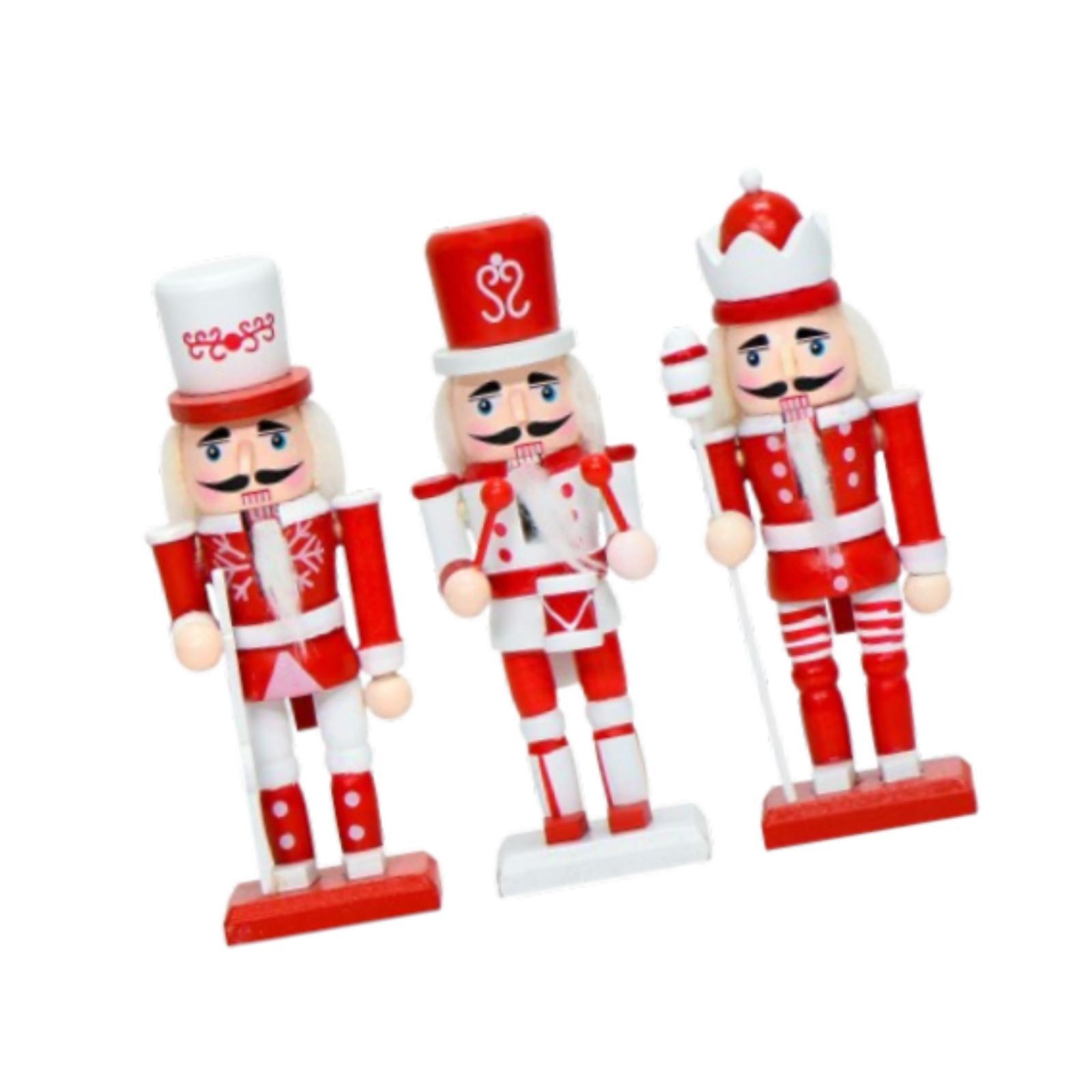 3개 세트의 나무 호두까기 인형 장식품, 크리스마스 장 - Nutcracker Figurine 리뷰 및 가격