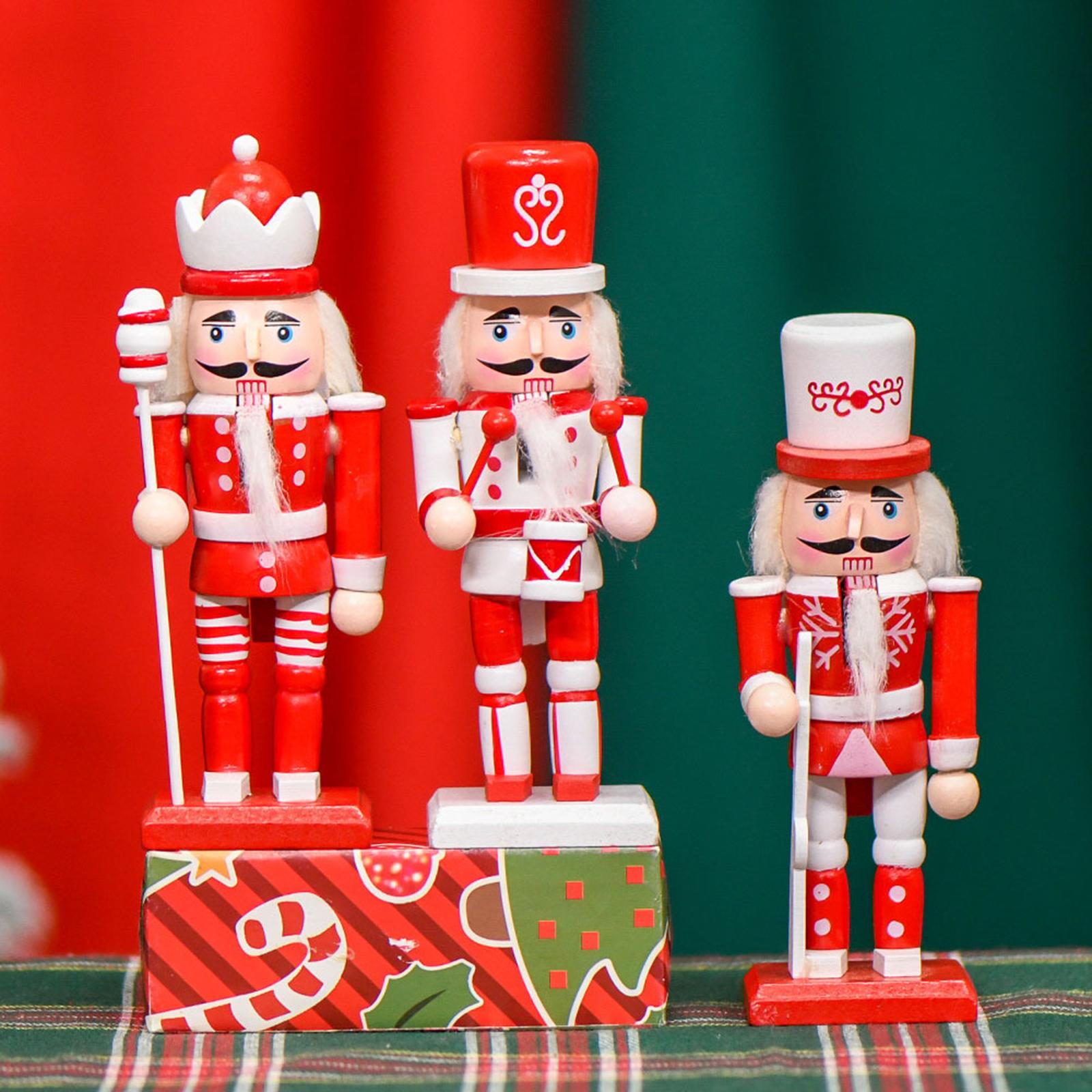 3개 세트의 나무 호두까기 인형 장식품, 크리스마스 장 - Nutcracker Figurine 리뷰 및 가격