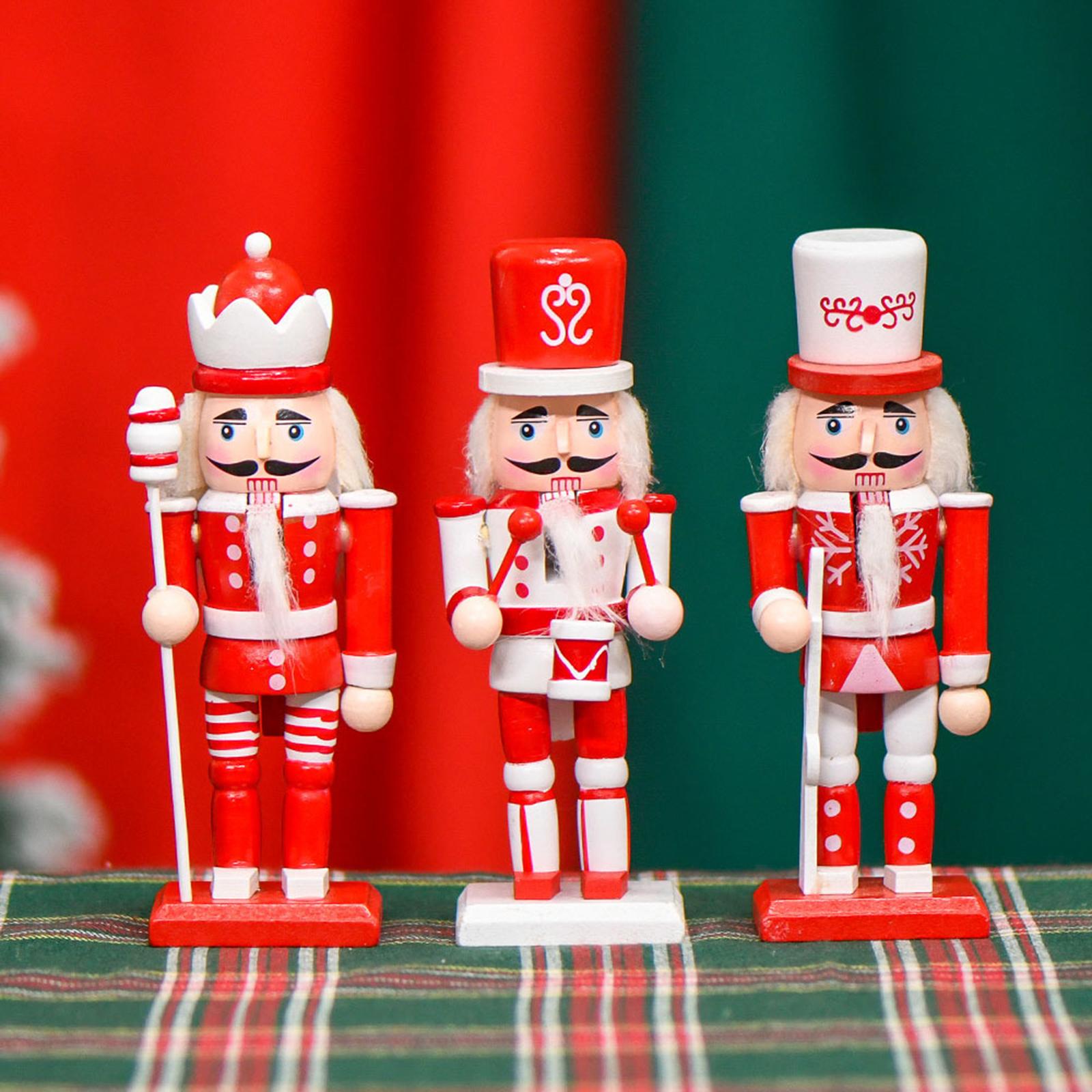 3개 세트의 나무 호두까기 인형 장식품, 크리스마스 장 - Nutcracker Figurine 리뷰 및 가격