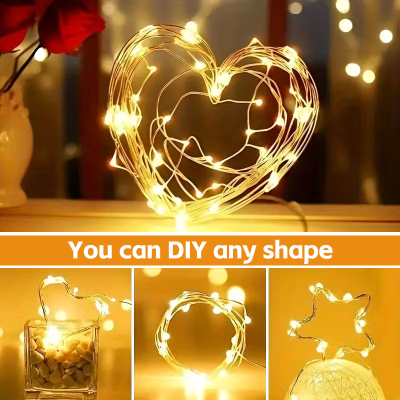 LED 요정 전구, 배터리로 작동하는 반짝이는 구리선  - Led Fairy String Lights 리뷰 및 가격