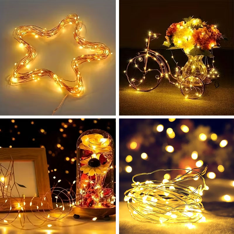 LED 요정 전구, 배터리로 작동하는 반짝이는 구리선  - Led Fairy String Lights 리뷰 및 가격