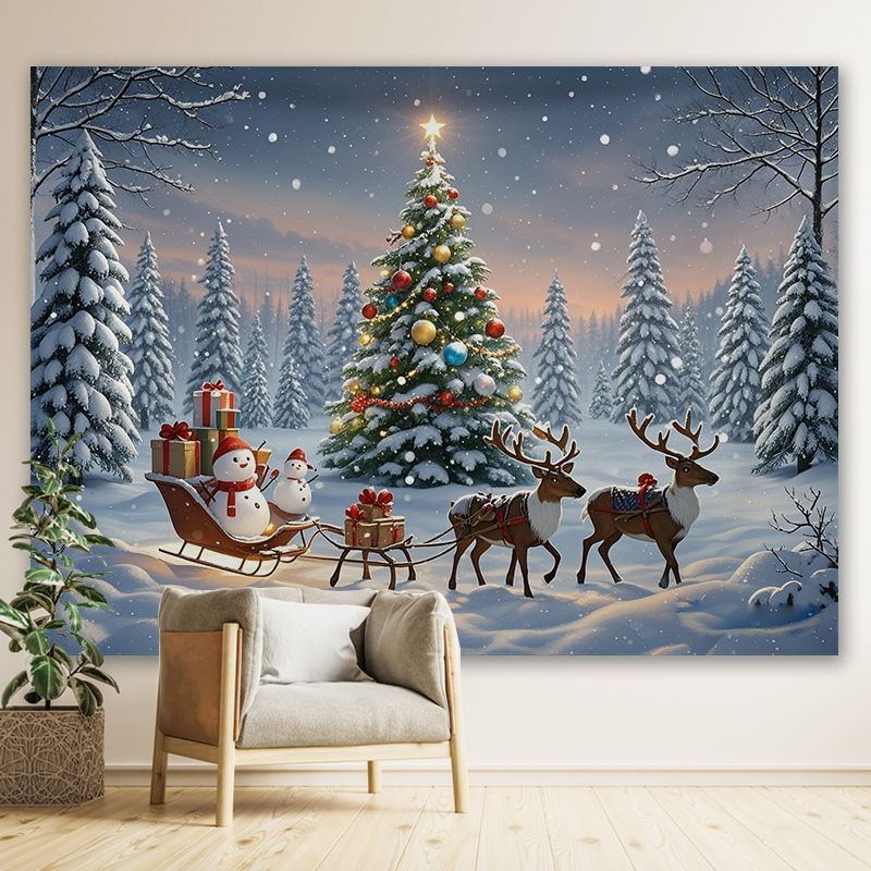 VIKAMA 눈 덮인 산, 크리스마스 트리, 벽걸이 장 - Christmas Tree Artificial 리뷰 및 가격