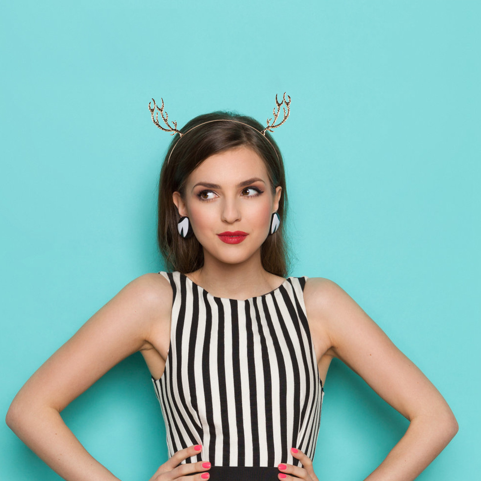 금속 큐빅 장식 헤어 밴드, 사슴 뿔 머리띠, 크리스마 - Reindeer Antlers Headband 리뷰 및 가격