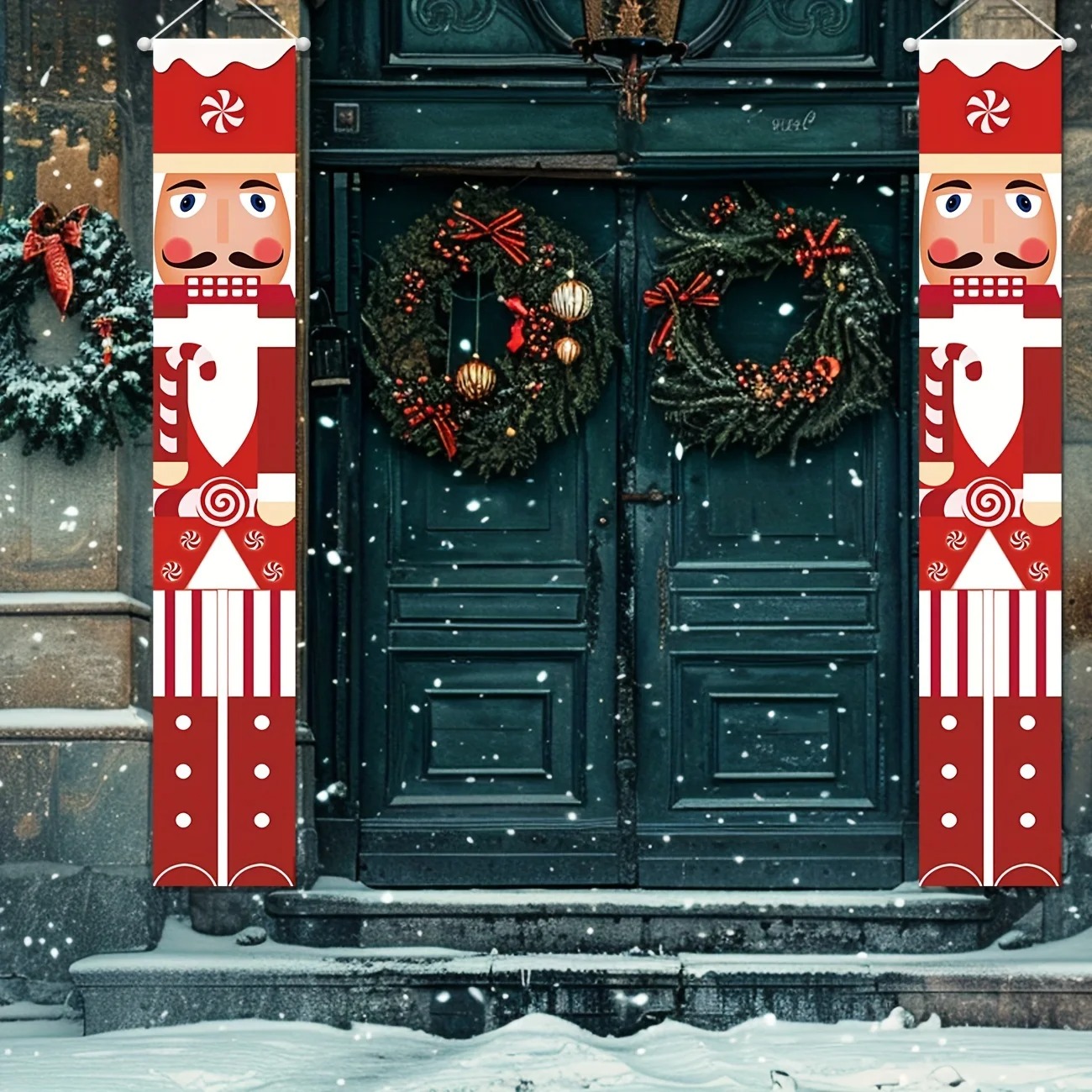 크리스마스 배너 세트, 호두까기 인형 군인 사탕 프린트 - Nutcracker Figurine 리뷰 및 가격