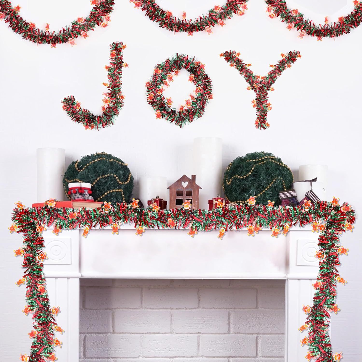 1~10개 세트의 크리스마스 장식용 반짝이 장식, 산타 - Tinsel Garland Decoration 리뷰 및 가격
